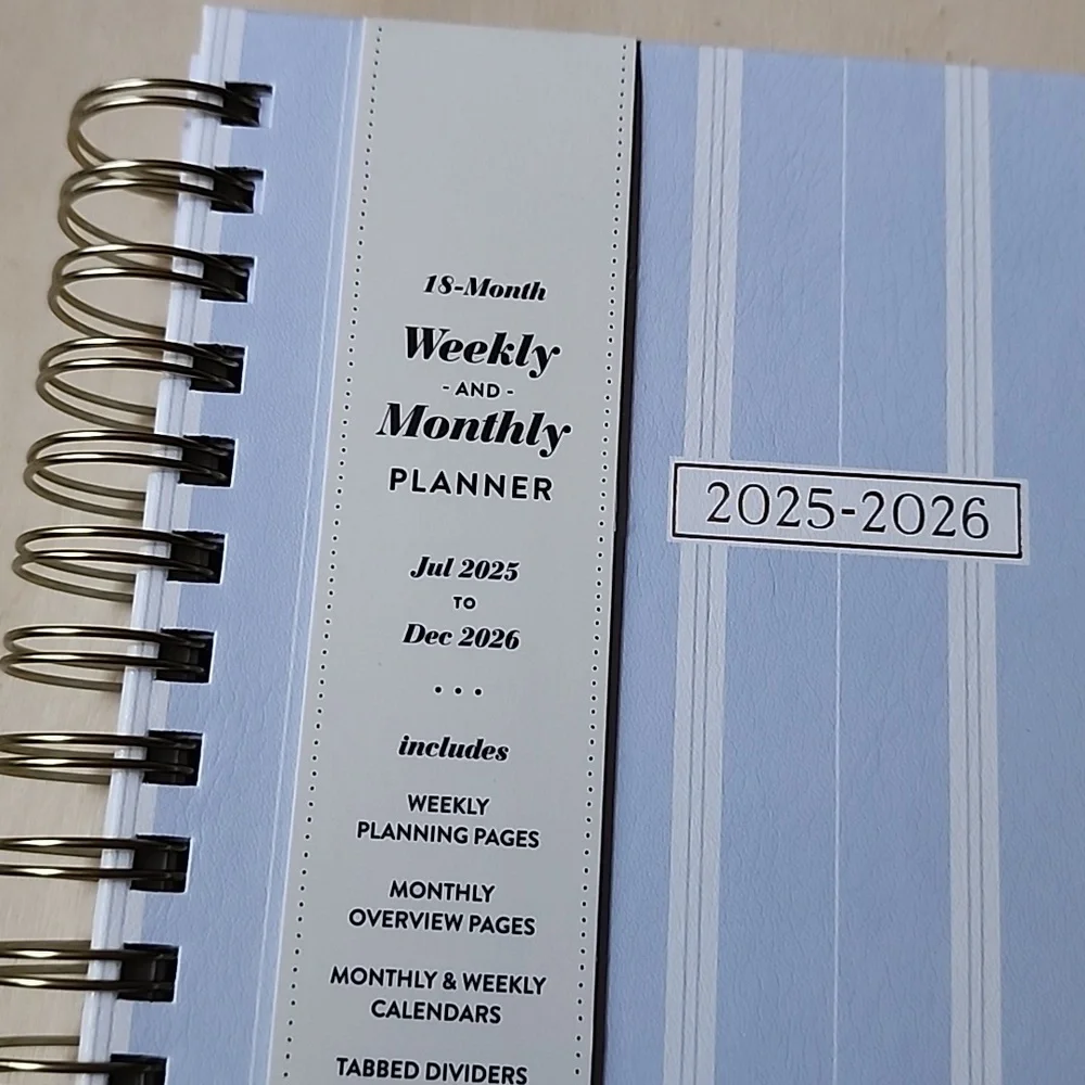 Brand New Eccolo Blue Stripe 2025-2026 planner notebook